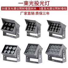 LED投光灯一束光聚光灯户外防水外墙射灯室外照树灯照柱子灯暖光