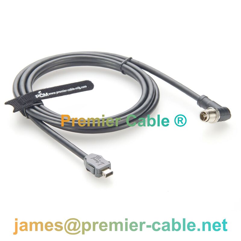 IX A-type interface to M12 X-coded right-angle industrial Ethernet Cat6A SFTP shielded cable industrial IX A-type interface to M12 X-coded right-angle industrial Ethernet Cat6A SFTP shielded cable industrial