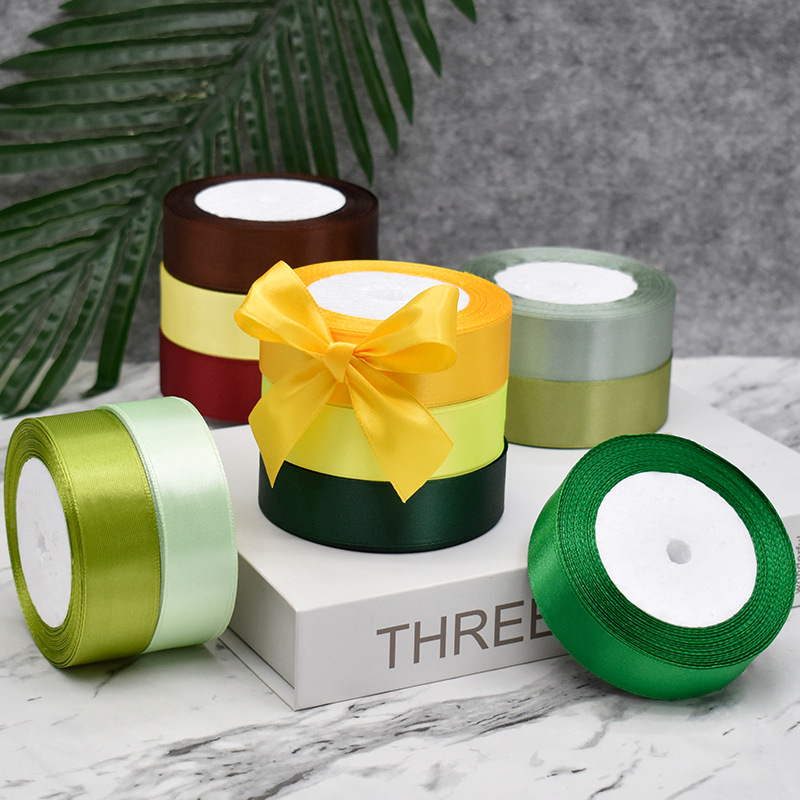 Factory direct 2.5cm polyester ribbon ribbon packaging gift box candy ribbon ribbon ribbon handmade bow ribbon