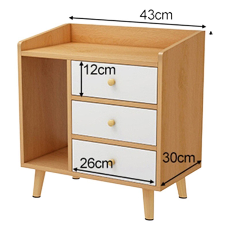 Mesita de noche simple moderno dormitorio mesita de noche multifuncional color de madera maciza simple estante de almacenamiento gabinete de almacenamiento económico
