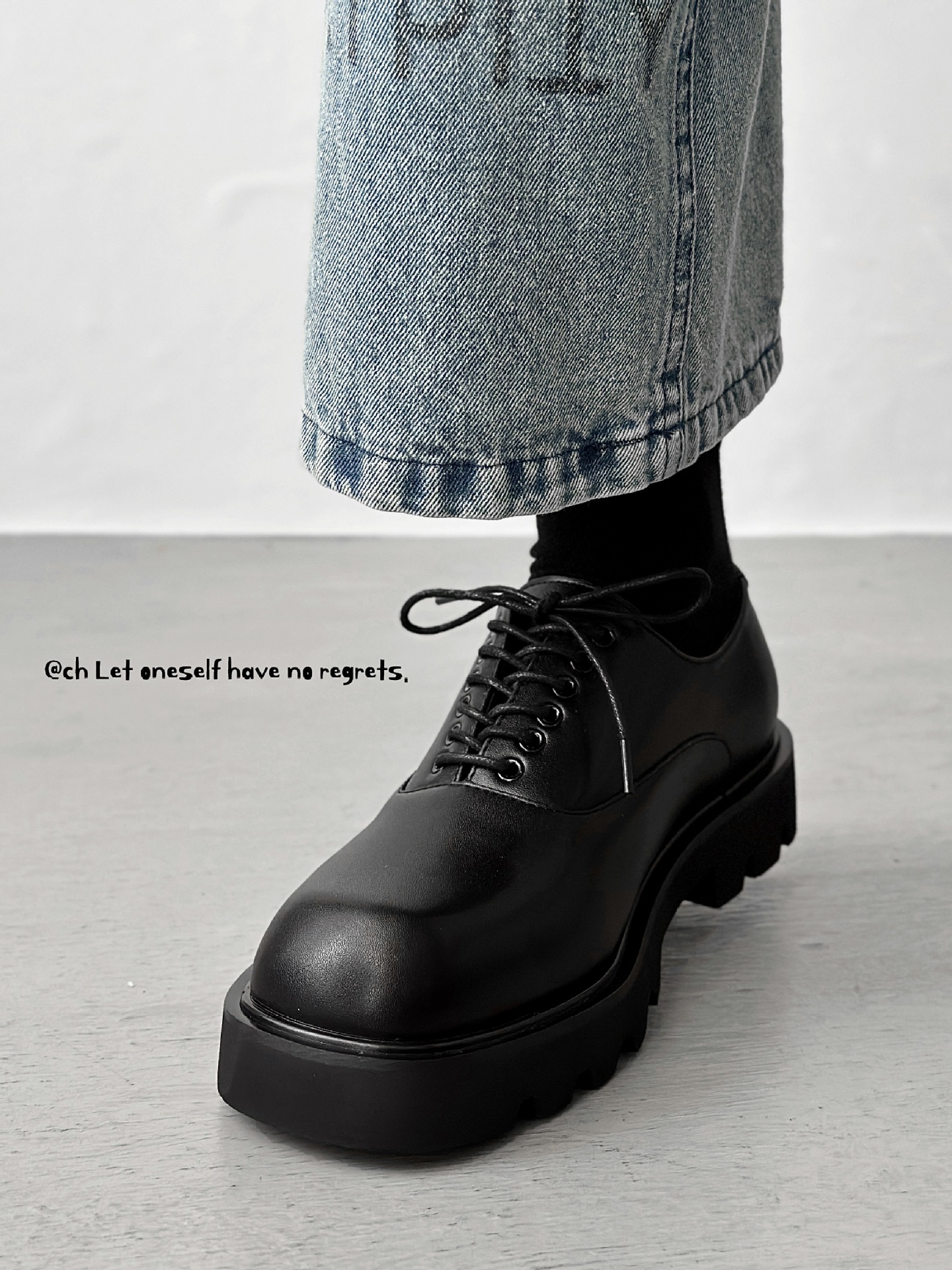 ShoeVault Herren-Loafer aus Leder mit eckiger Zehenpartie, hochwertige, dicksohlige Loafer im koreanischen Stil, schwarze Derby-Schuhe mit höhenverstärkender Wirkung_voghion.com