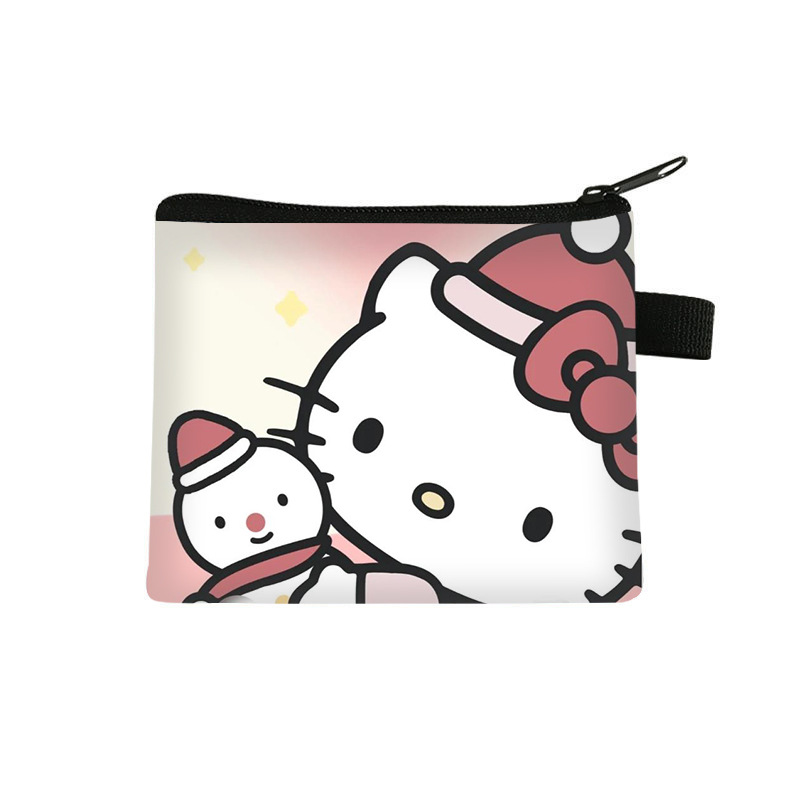 2024 New Kitty Cat Cartoon Fashion Cute Primary School Student Large Capacity Polyester Coin Purse Wholesale Hot