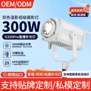 铜管散热300W直播灯光补光灯直播专用影视灯影棚拍照工作室摄影灯