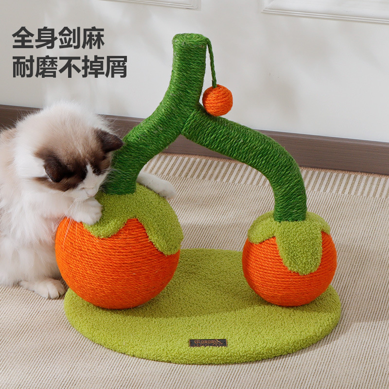 Estante para gatos con bola de sisal, tabla de agarre para gatos integrada, sin migajas, guarida para gatos, sin tierra, columna de agarre, plataforma de salto para gatos, suministros para mascotas