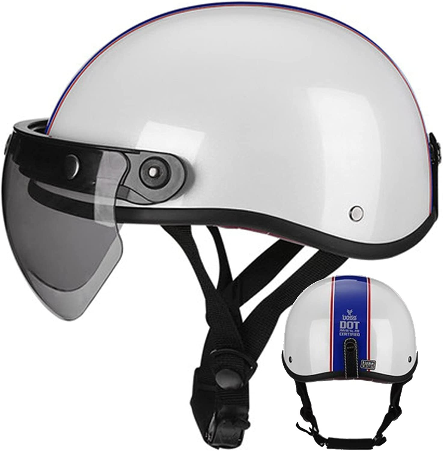 화이트 블루 라인 + 다크 브라운 W 미러