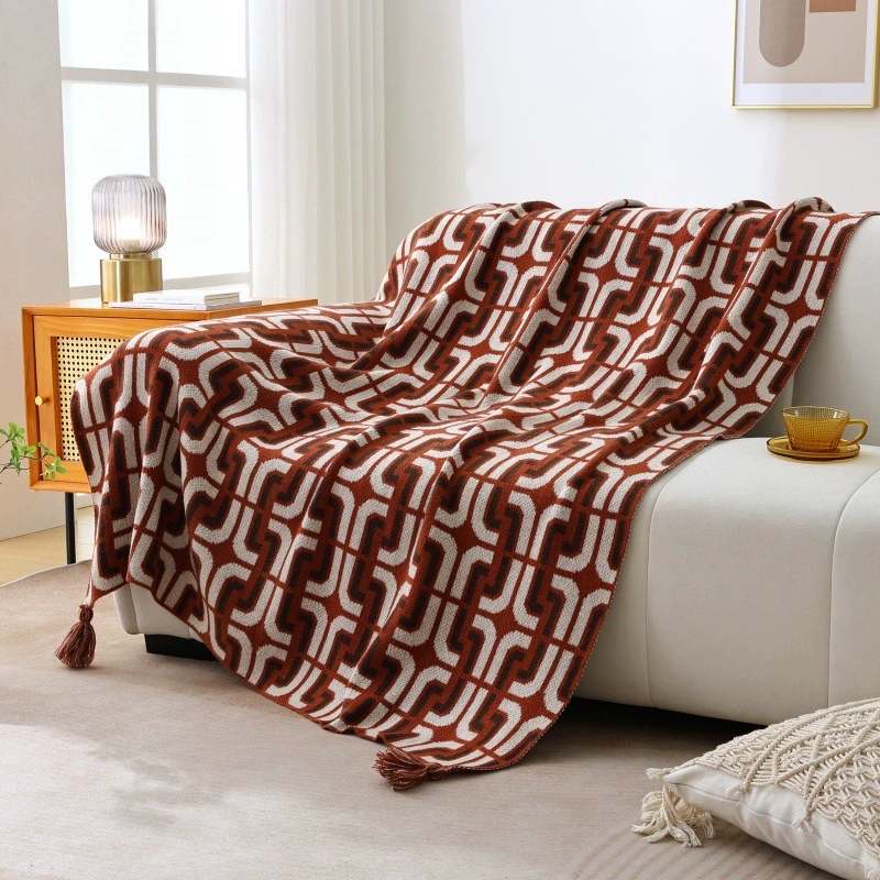 Knitted duvet, boho style, (Cross-border trading)