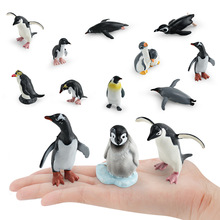 跨境仿真野生极地动物企鹅模型帝企鹅竖冠企鹅洪堡企鹅大海雀摆件
