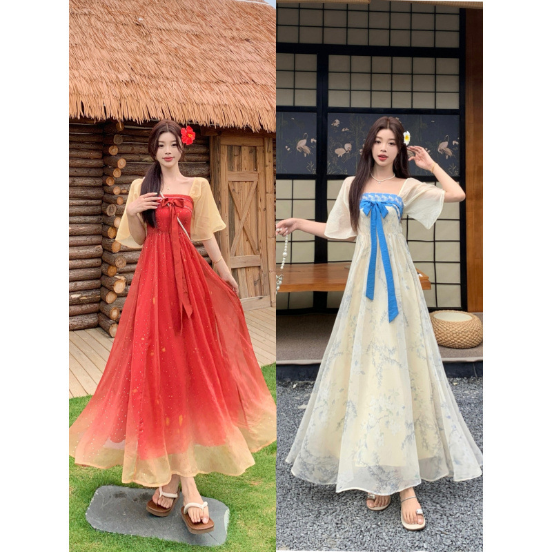 Stunning and Elegant Plus-Size Embroidered Hanfu Dress for Women, 2026 Spring New Improved Version, Chinese Style Dress for Slightly Plump Women
