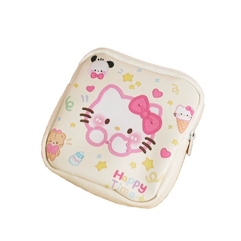 Милый мультяшный органайзер-сумочка Hello Kitty, маленький ручной чехол для прокладок и салфеток