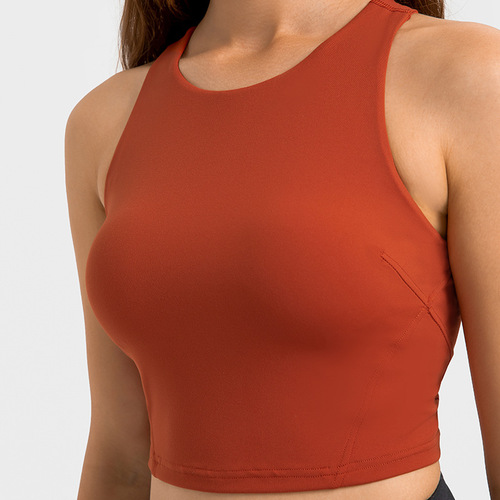 A new model of drop-shipping sports vest with chest pad for women, shock-proof and beautiful back elastic slimming sports sleeveless yoga wear