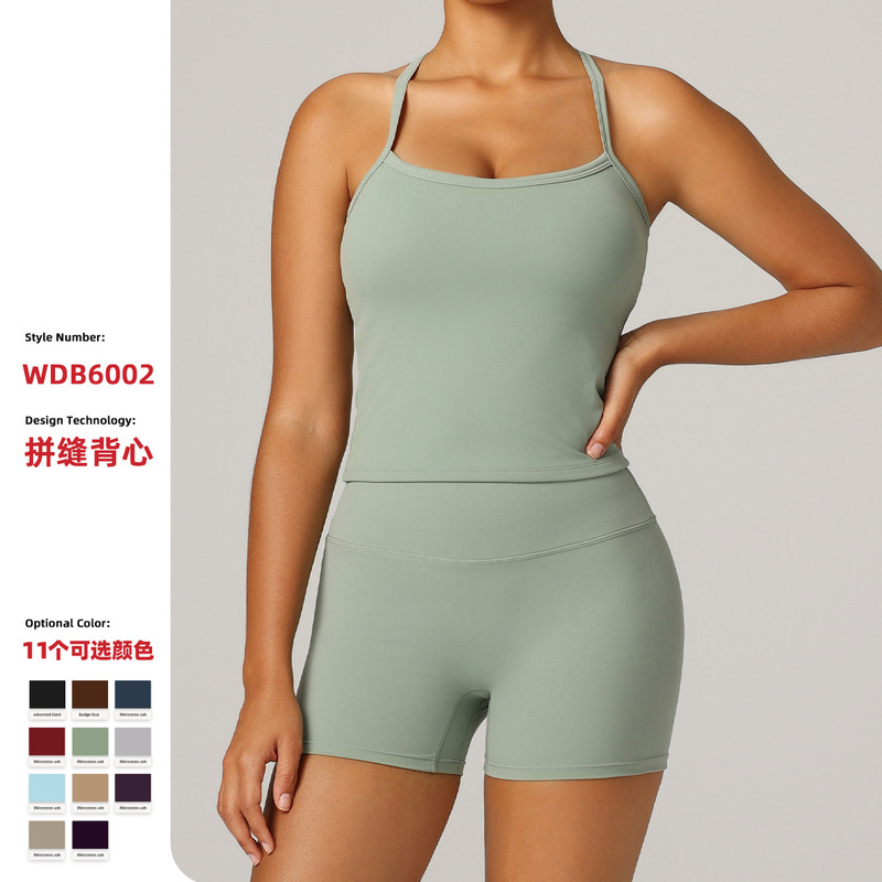 ヨーロッパとアメリカのクロスボーダーAmazon限定耐衝撃スポーツブラ、美しいバックストラップ、胸パッド、ヨガウェア、ピラティスサスペンダーブラ|undefined