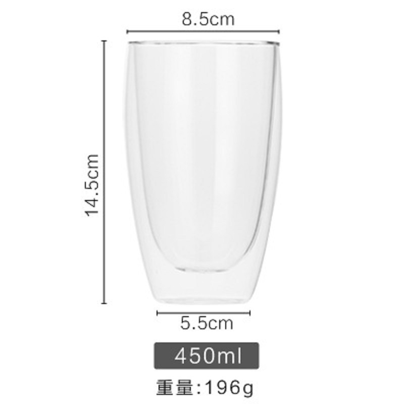 450mL taza de doble capa de artesanía conjunta