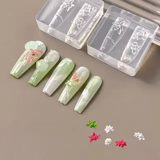 美甲模具荷花莲花模具硅胶滴胶3d立体磨具易脱模指甲饰品模具批发