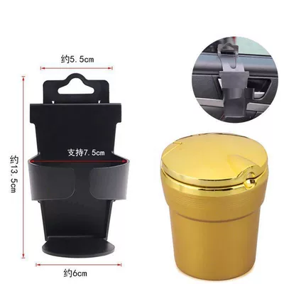 Night Light, Car ashtray - door-side-rack-luxury-gold-ashtray-with-light