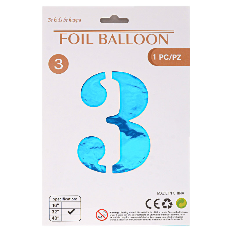 32 pulgadas Tarjeta de papel digital OPP globo de embalaje independiente fiesta de cumpleaños ambiente decorativo globo