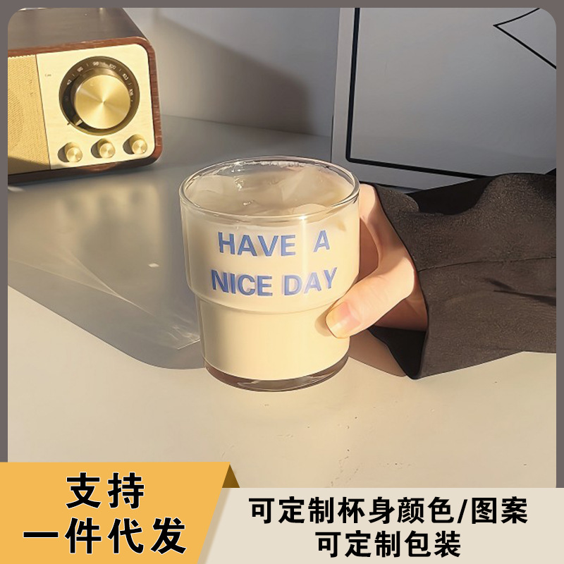 Korean high -value household glass cup can stack thermal heat…