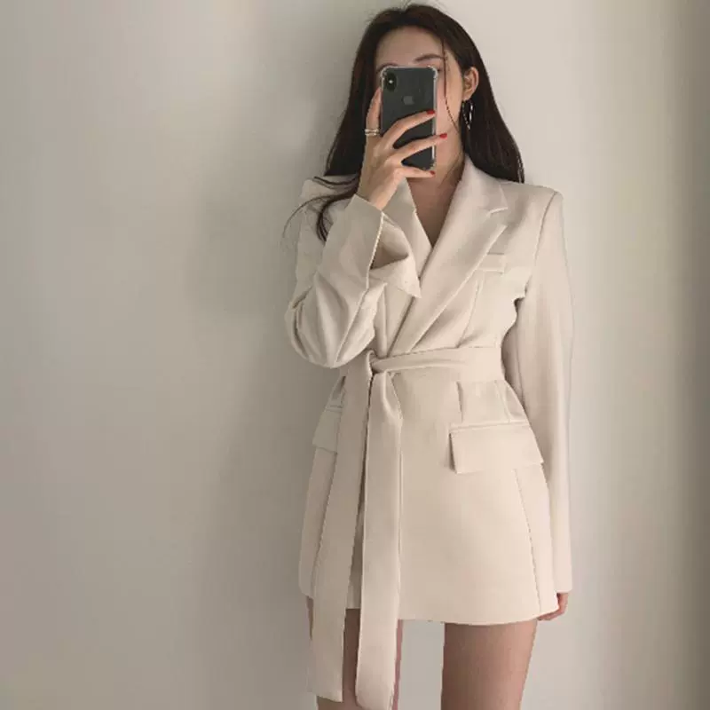 Классический костюм-каркас, черное sexy термобелье, осень, корейский стиль, британский стиль