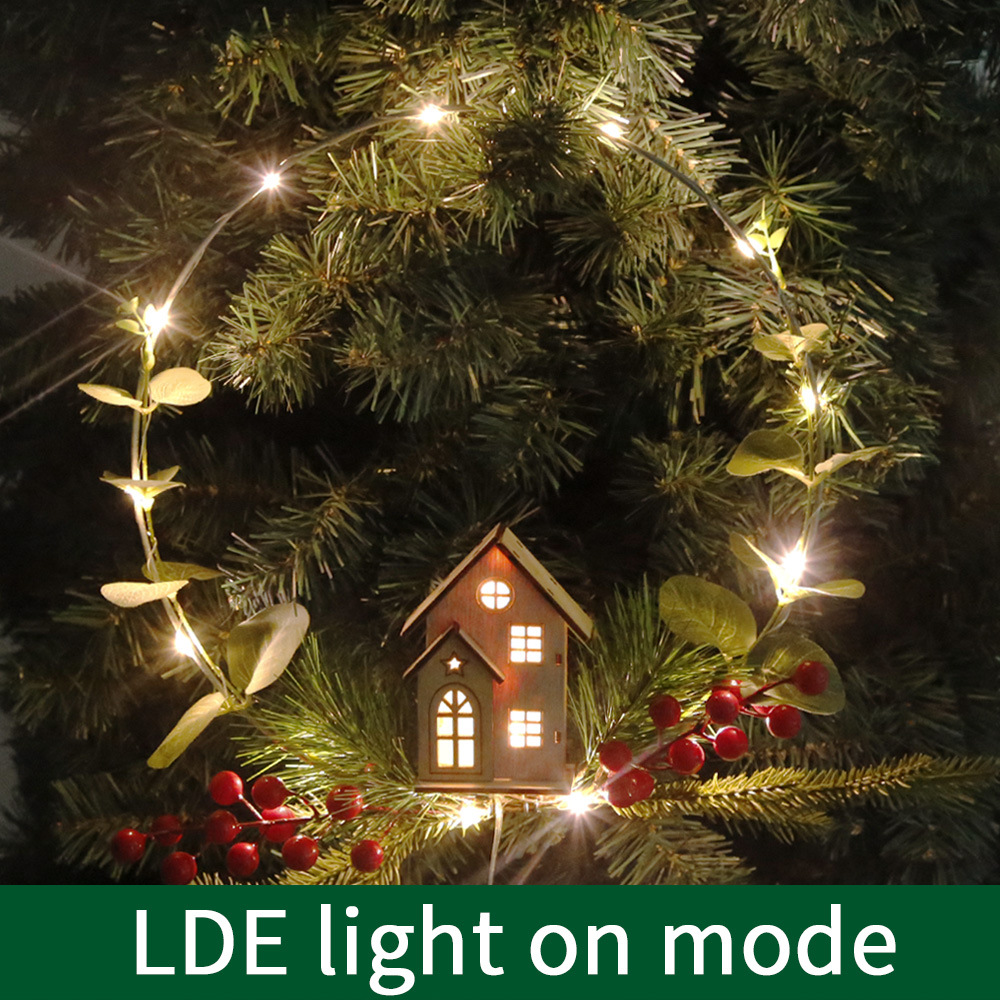 New Christmas simulation berry party supplies luminous house flower wreath decoration door hanging_voghion.com
