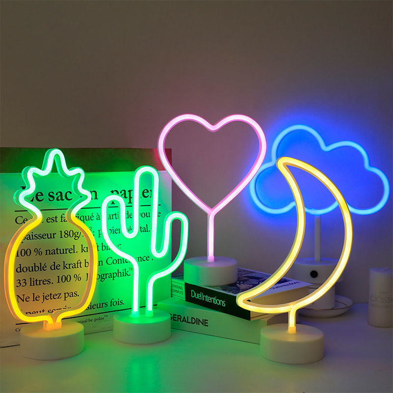 Factory direct supply creative led neon lamp love desk lamp romantic dormitory bedroom room decoration lantern pendulum lamp