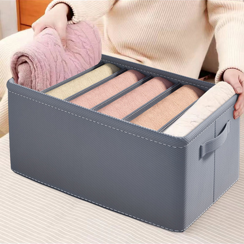 Clothes and pants storage box foldable partition storage box home sweater jeans wardrobe storage artifact