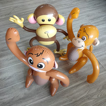 供应PVC充气60cm招手猴子 咖啡色可爱敬礼小猴 儿童玩具 招财猴