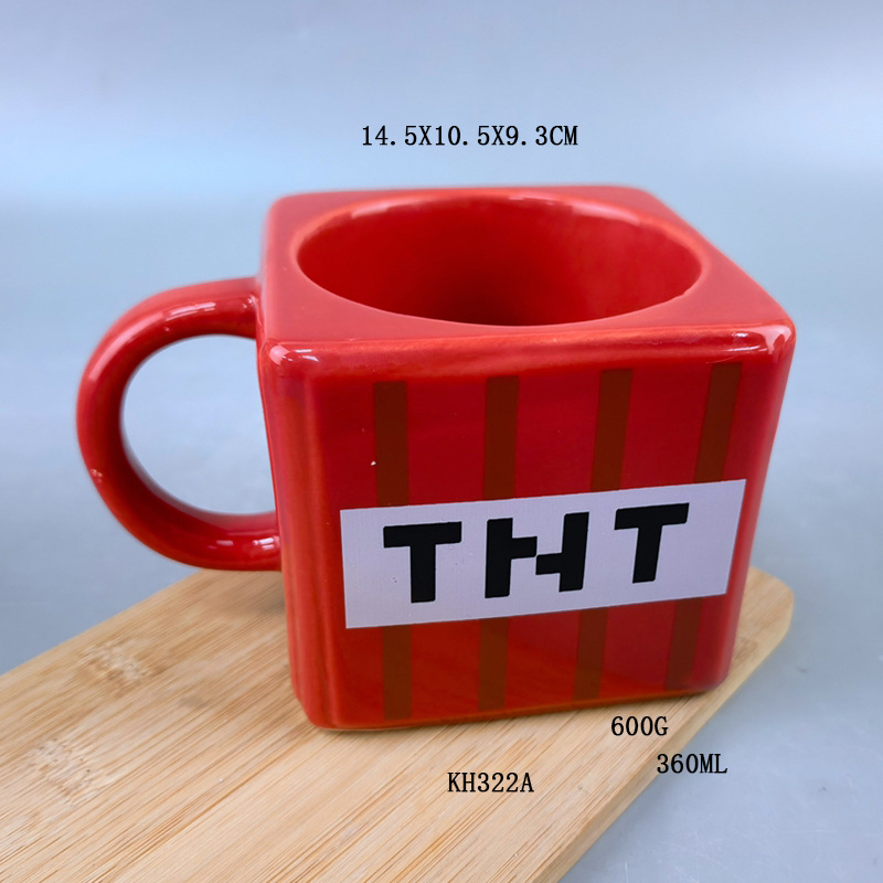 Taza de agua para niños cuadrada creativa personalizada Taza periférica del juego Minecraft