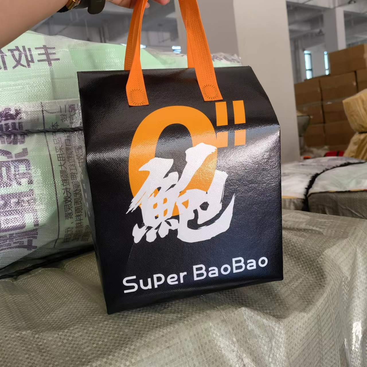 外卖袋子批发快餐外卖打包袋保温无纺布袋包装袋热压覆膜 手提袋