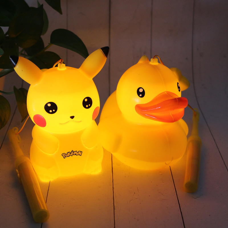 中秋节灯笼儿童卡通手提发光带音乐幼儿园创意礼物塑料玩具小花灯