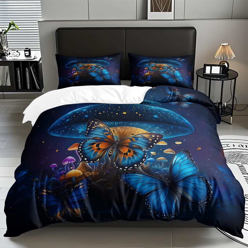 Su propia fábrica suministra directamente una variedad de colchas de impresión digital de mariposa. Comercio electrónico transfronterizo preferido para soportar el modo TEMU JIT.