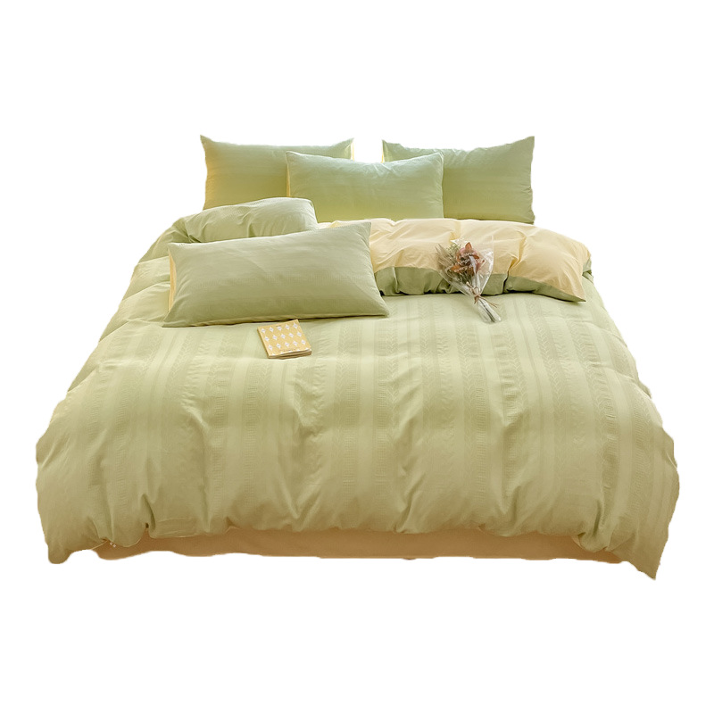 Waffle Cama de cuatro piezas de algodón puro 2025 nuevo estilo de lujo ligero de alta gama funda de edredón de dormitorio principal sábana