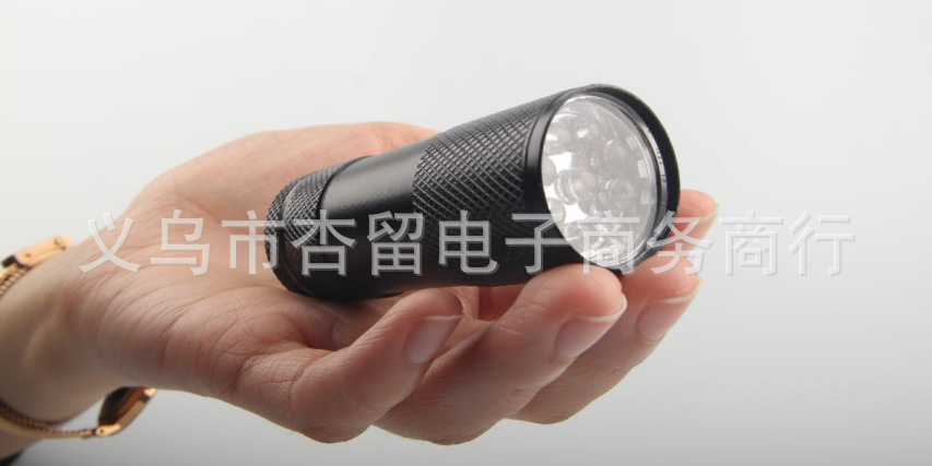9LED Purple Light 395 UV Flashlight Banknote Verification Mini Nine Light UV Curing Mask Fluorescent Agent Test Light