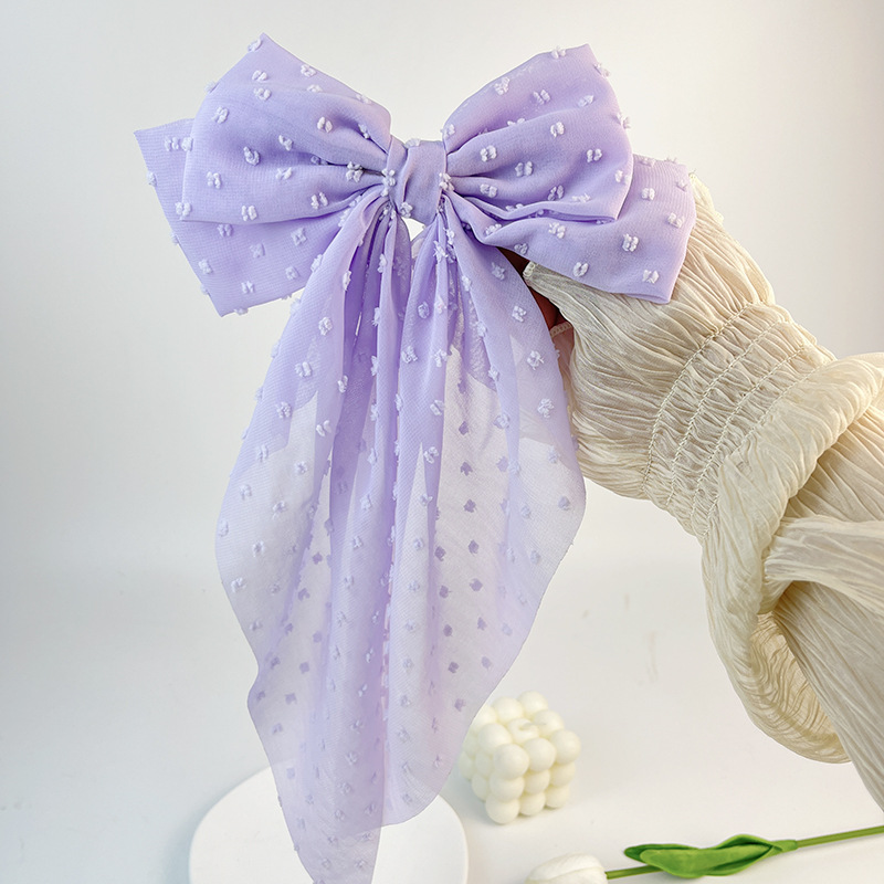 Women's Simple Style Bow Knot Chiffon Handmade Hair Clip display picture 14