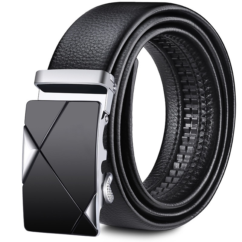 cinturón de hombre cinturón de abrazadera automática de cuero anti-desgaste estilo clásico letras versátiles tendencia ocio simple transfronterizo