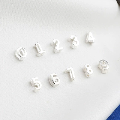Sterling Silver S925 Digital Bead Accessories DIY Handmade Rope Beaded Crystal Bracelet Necklace Beaded Jewelry Material (Zərgərlik ara hissələri) - plain-silver-polishing-0