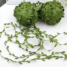 10yards Silk Leaf-Shaped Handmake Artificial Green Leaves跨