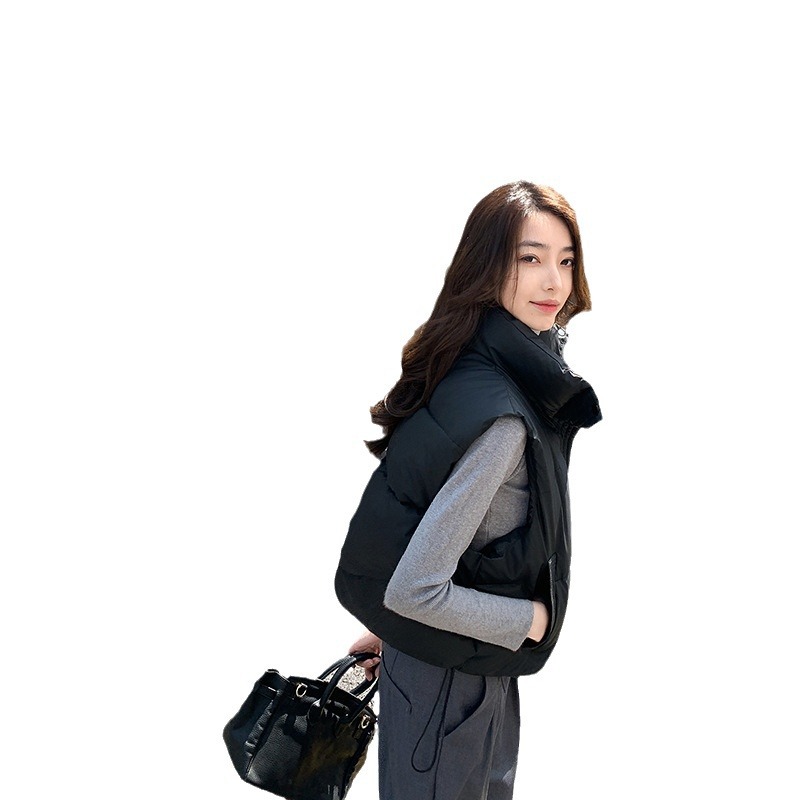 Dongdamen ropa de invierno nuevo bolsillo grande estilo coreano relajado ocio calentamiento corto chaleco de plumón abrazadera image 5