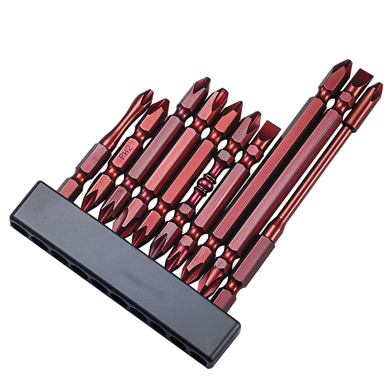 Conjunto de combinación de destornillador eléctrico de una sola palabra de cruz magnética fuerte cabeza de lote de destornillador eléctrico antideslizante de alta calidad