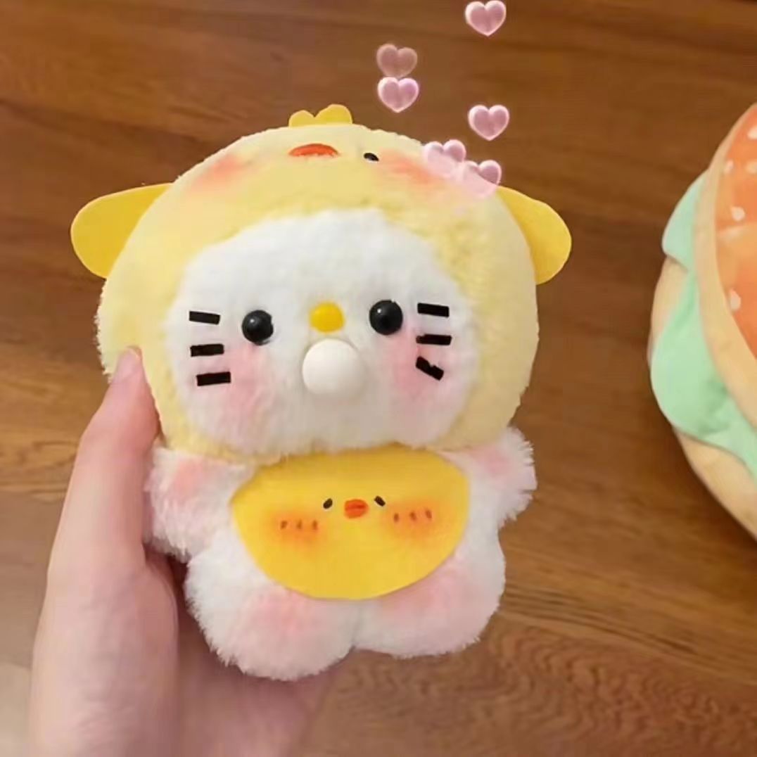 吐泡泡玩偶录音挂件手工diy生日礼物玩具kt猫娃娃丑鱼小毛绒公仔