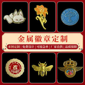 徽章定制金属珐琅徽章马口铁胸章校徽烤漆滴胶纪念章公司纪念徽章