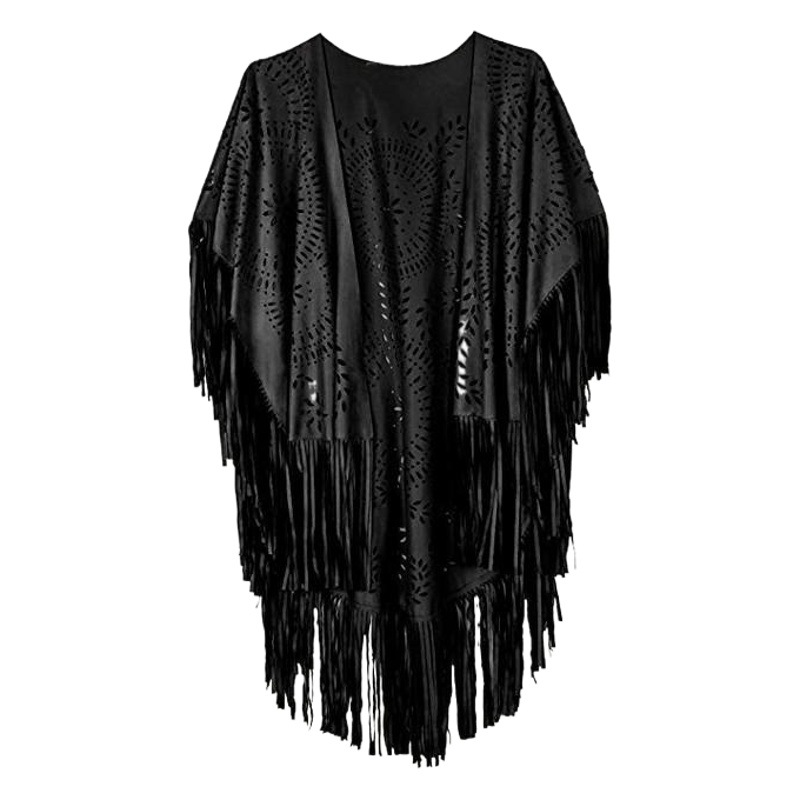 European and American Shawls, New Summer Women's Tops, Tassel Shawls, Retro Simple Suede Cloaks, Production and Wholesale
