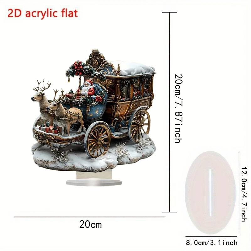 Transfronterizo acrílico 2D Navidad Snow House Santa Claus reno muñeco de nieve decoración de mesa