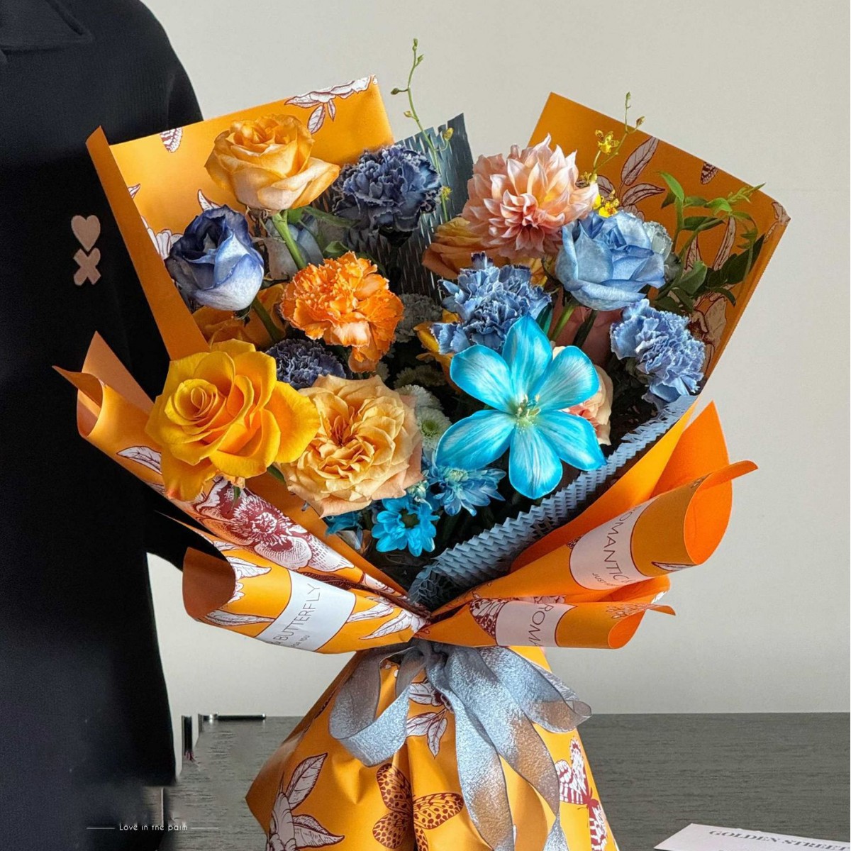 Papel de pluma de mariposa de flores de estilo retro papel de embalaje de flores impermeable florista papel de embalaje de flores