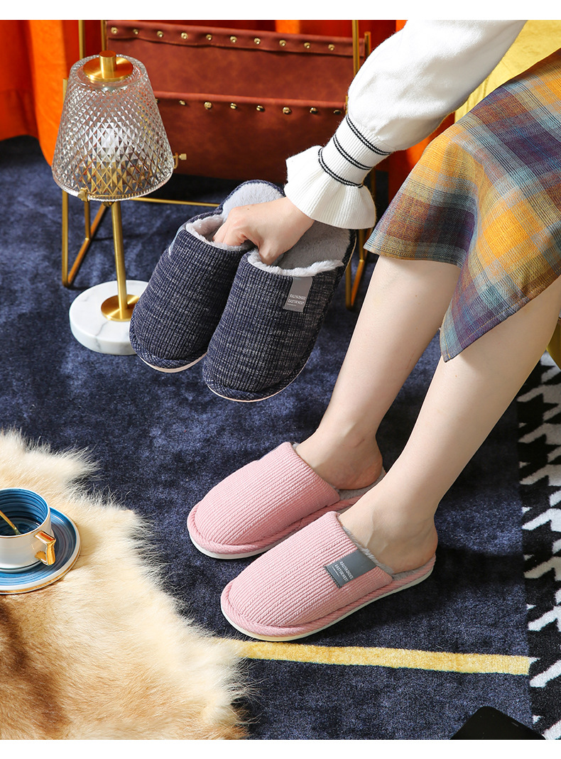 Men's Basic Solid Color Round Toe Cotton Slippers display picture 1