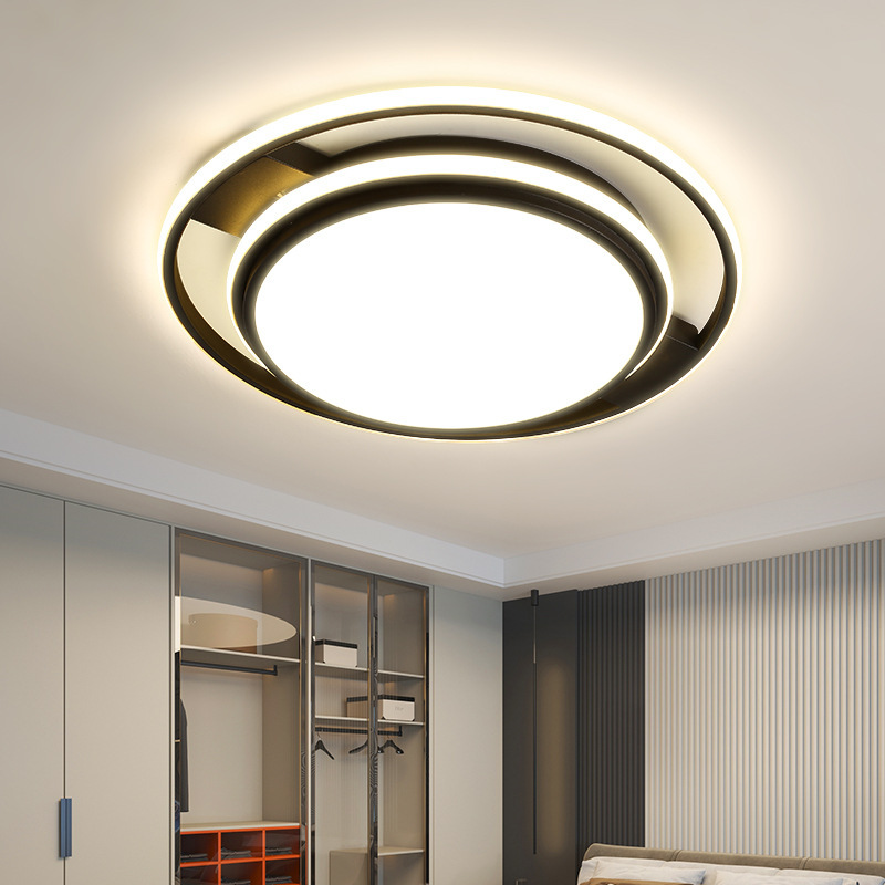 Habitación moderna Dormitorio arte hogareño lámpara de techo lámpara de faro vestíbulo ultra delgada atmósfera lámpara de techo hierro simple sala de estar