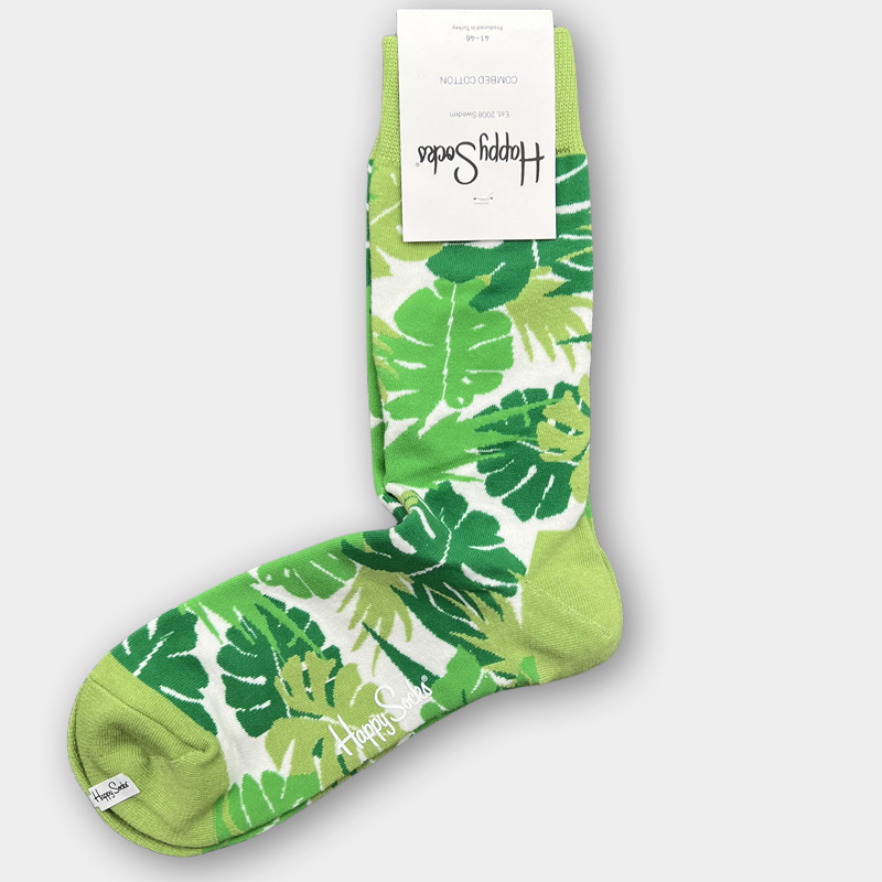 ハッピーソックス メンズソックス ミドル丈 コーマ綿 吸汗消臭 通気性 スウェーデン製 おしゃれ カラフル 薄手