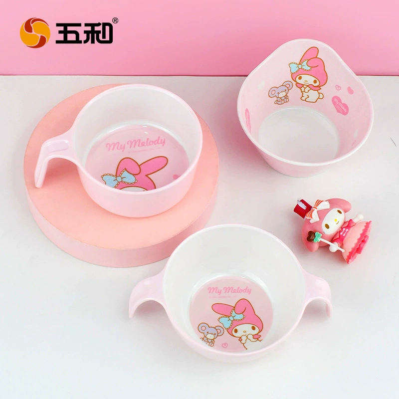 五和 Cartoon cute tableware for feeding, children's dinner plate, spoon