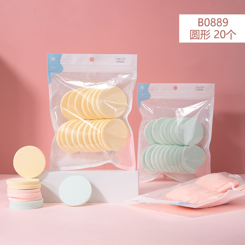 LMLTOP hidrófilo remojo de agua gran soplo de polvo redondo galería de fotos en forma de diamante maquillador colección de bolsas de soplo de maquillaje