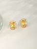 24k color plated yellow earrings