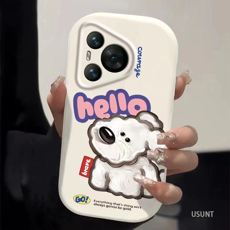 English Puppy for Huawei mate60pro Phone Case European and American Nova12 Anti-fall P70 Niche Glory 200