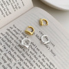 Brand line universal earrings, silver 925 sample, simple and elegant design